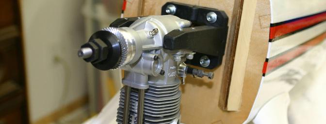 I chose to use the popular OS 120 four cycle engine, mounted on the supplied nylon adjustable engine mount.  