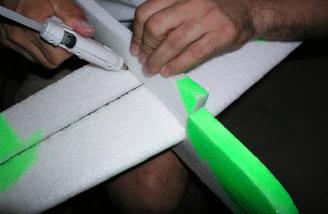 Gluing the Underside of the wing.
