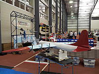 Name: 20121207_145406.jpg
Views: 87
Size: 254.2 KB
Description: My 114" wingspan B36 foamie - weighs 5.5 pounds all up, includes flaps and retracts. All I need is a gallon of silver paint.....