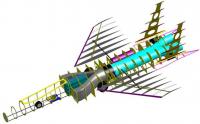 Name: Early midi F-15.jpg
Views: 723
Size: 61.7 KB
Description: CAD work to date. The green boxes between the intakes are the 3 Tanic 8S packs (3S+3S+2S). Hitting the CG shouldn't be an issue this time around.