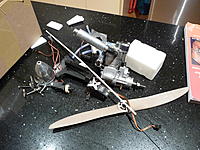 Name: P1060495.jpg
Views: 78
Size: 279.5 KB
Description: All the glow engine bits removed from the airframe.  Total weight saving of just over 1 kg.