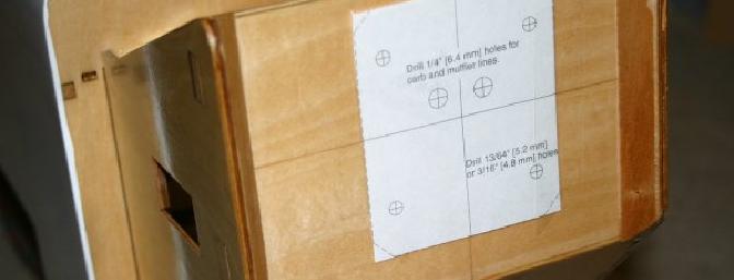 1. I taped the included engine mounting template taped to the firewall...this is included in the back of the manual.