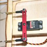 <b>Rudder servo setup:</b> I chose one high torque digital rather than the ganged pair of 70 in oz servos recommended. <br><br>Since I used a lighter glow engine, the manual says to mount the servo forward in the fuse and use a pull pull setup. <br><br>Ag