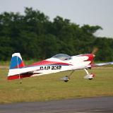 The first take-off was ideal, with just a touch of rudder correction, and we were airborne i 50' feet, with no trimming required!