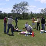 Pilots ready their models despite strong winds