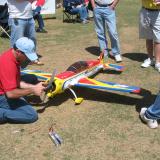  Getting the Yak ready for a demo flight.