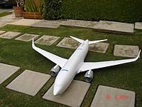 Name: DSC04407R.jpg
Views: 69
Size: 85.3 KB
Description: Wings and nacelles are vinyled, fuse still to be done. This picture was taken before the glue session started.