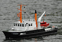 Name: 2010.10.10.00327.jpg
Views: 397
Size: 130.6 KB
Description: A 1:25 model of the surveying ship  "Norderney" built and captained by Tim Nicolau (ahkneenah), joins the run.  The little red auxiliary boat on her stern runs as well and is independently controlled!