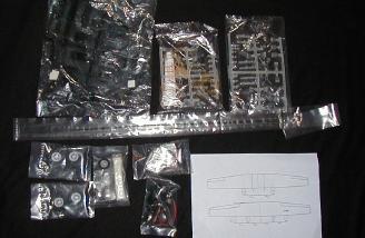 Several bags of additional parts, including the motors and wiring