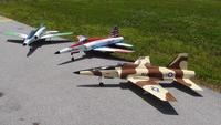 Name: Electra (Camo).jpg
Views: 377
Size: 93.8 KB
Description: Here's my Camo Electra out for a stretch with its famous cousin (this Stars and Stripes Electra has about 500 flights at many major events) and another novice Greenie Electra...