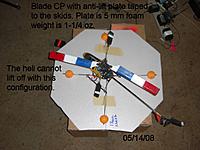 Name: BladeCP-Bernoulli-Newton-01.jpg
Views: 23
Size: 160.9 KB
Description: Blade CP taped to a foam plate. It cannot lift the plate.