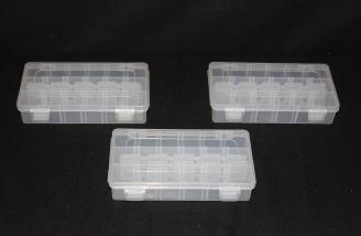 Three sturdy containers - one for each of the three sizes supplied.