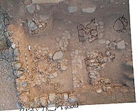 Name: aerialmapping.jpg
Views: 77
Size: 280.9 KB
Description: Drawn lines are from a top plan made using a total station. Not all drawn stones are still visible in square. The mai concern is the overall alignment of the wall line in the right third of photo