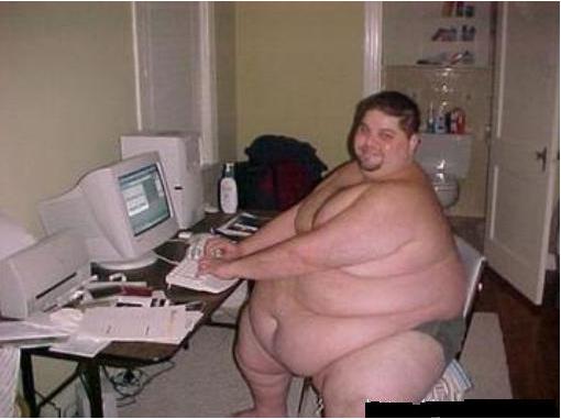 Fat Guy At Computer 25