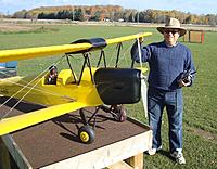Name: 12-10-21-02tm.jpg
Views: 85
Size: 167.8 KB
Description: A 1/4 scale (88") Tiger Moth, approx. 20 pounds. I bought it fully built; replaced a gas motor with an E-Flite 160 brushless motor. Maidened last autumn, and it was badly out of trim and the motor thust line was BAD! Since reworked.