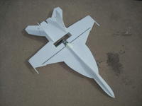 Name: f 18 nano.jpg
Views: 67
Size: 3.9 KB
Description: F-18 Hornet profile foamy i found on RC groups with the same Power set-up, will be a mid pusher prop, with elevon set-up on rear elevators