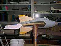 Name: DSCF1066.jpg
Views: 142
Size: 26.8 KB
Description: Lower fin is magnetized.  Every landing is a crash landing, but needs zero repair time. I can wave the fuse in the grass and the fin hops back into place in a snap.