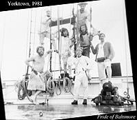 Name: Pride of Baltimore Yorktown 81.jpg
Views: 99
Size: 162.6 KB
Description: Top right: Me
Just below me: Steve Bunker
Left: "Sugar" Flanagan, Pride's bosun
The rest: 1st Mass Continental Line