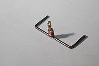 Name: Mini-Macchi_302.jpg
Views: 62
Size: 72.0 KB
Description: Brass tube slid onto one rod. Both rods bound together with copper wire. Get everything lined up straight.