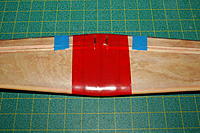 Name: Mini-Macchi_325.jpg
Views: 45
Size: 303.4 KB
Description: Tape the ailerons so they don't move. Pack clay into base of torque rods. Lay packing tape along center area of wing. Make sure you can still see the lines you drew on the wing!