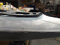 Name: Canopy Smooth.jpg
Views: 118
Size: 71.4 KB
Description: Rough sanded to actual shape just prior to the fianl blending. Filler was added to blend the aft end.
I'm using a set of rare earth magnet on each rear corner of the canopy to eliminate hatch latches
