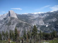 Name: DSCN4331.jpg
Views: 120
Size: 114.0 KB
Description: Half Dome and the waterfalls, Can you believe I have hiked from here to the valley floor? The trail takes you from this point and ends up so you hike down the side of those waterfalls on the right and then another couple of miles to the valley floor