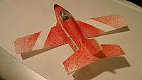 Name: DSC00375.jpg
Views: 95
Size: 145.3 KB
Description: The canopy may not be the one used in flight. I have another formed from 1mm depron at .3grms. This thermoformed one is 1.7gms
