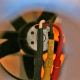A view of the pre-installed fan unit with brushless motor
