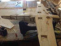 Name: Photo Jan 17, 1 34 04 PM.jpg
Views: 79
Size: 166.8 KB
Description: The belly scoop is done. Wing is now ready for glass. Elected to vacuum form the scoop to save on weight!