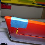 Aileron temporarily taped at the tip before installing the aileron servo linkage