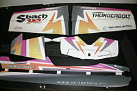 Name: IMG_6673.jpg
Views: 166
Size: 168.0 KB
Description: Great looking scheme.  Very vivid/sharp printing.  RC Factory sure has that down.  Very rigid EPP as well.
OK.  Let's get this build started so we can get it in the air.