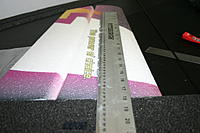 Name: IMG_6690.jpg
Views: 126
Size: 123.3 KB
Description: Locate the 1 x 5 x 850mm (approximate length) carbon stripes (spar material). Use a straight edge to insure your slot is straight.