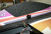 Name: IMG_6807.jpg
Views: 130
Size: 284.2 KB
Description: Use a servo as a guide and make a cut out for the rudder servo.  Do not glue it in yet.