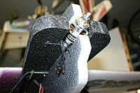 Name: IMG_6821.jpg
Views: 186
Size: 166.5 KB
Description: The motor installed.  Notice the leads are to the bottom right  (as sitting in the plane)  This is the side i will mount my motor and ESC.