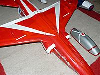 Name: P1020703.jpg
Views: 32
Size: 66.2 KB
Description: Bungee hook used as a nose skid made of ply epoxied well into the fuse