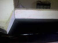 Name: IMG-20120223-00052.jpg
Views: 183
Size: 112.7 KB
Description: Parting board has to fit close. Its impossible to shape wood exactly, so get close (4 mm or less) and then use automotive filler to fill the gap exactly. Sand the filler flat before it sets to hard