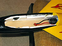 Name: FunJet_08.jpg
Views: 163
Size: 96.6 KB
Description: I glued in a piece of 1/16 ply for a battery tray.  I will use some velcro adhesive along the bottom, plus, secure in a velcro strap, as soon as I determine where the battery will need to be for propper CoG.  I plan on running a 2200 30C 3S pack for now.