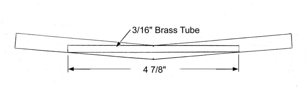 Correct brass tube wing joiner following angle of stock plywood 