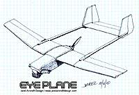 Name: Eye-Plane Concept Sketch.jpg
Views: 640
Size: 81.2 KB
Description: Eye-Plane Concept Sketch... NOT TO SCALE! Anticipating just under 30" span and super light using a 2-S 800mah LiPo and small Brushless motor turning a 7 x 6 GWS prop
