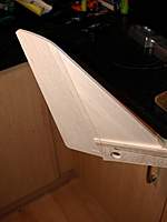 Name: Picture or Video 045.jpg
Views: 428
Size: 32.1 KB
Description: Fin spar glued to fin, radiuses added to the rudder corners. Dry fitted the fin and rudder only. A familiar shape appearing here!!