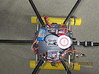 Name: IMG_0531.jpg
Views: 382
Size: 308.8 KB
Description: Electronics placment. Small 3s Zippy goes to a switch that activates the lights and the power tor the FPV transmitter
