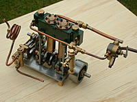 Name: P:VALVE ENGINE 4.jpg
Views: 44
Size: 145.9 KB
Description: Engine is scratch built from stock material with the reversing and speed control valve which can send the steam into the engine for forward or into the exhaust to reverse..