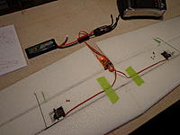 Name: DSC00184.jpg
Views: 184
Size: 199.4 KB
Description: Step 08b - Hook up the aileron servos, make sure directions are right. Offset the servo horn one tooth from 90deg toward the back, so that when the control rod is in place, the two form something close to 90deg to each other.