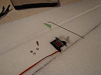 Name: DSC00185.jpg
Views: 180
Size: 152.4 KB
Description: Step 08a - Locate all the bit you need. Make sure your control surface horns are completely dried before hooking the servo to them, they have a lot of presure on them and will pull out if the glue is not dry.