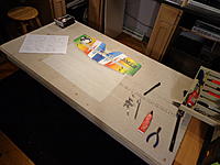 Name: DSC00090.jpg
Views: 161
Size: 177.5 KB
Description: Step 17a - Using the fixed part of the elevator as a "jig" position the elevator control surface and test fit the wood spar.