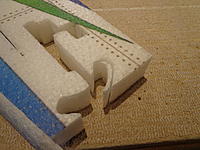 Name: DSC00162.jpg
Views: 155
Size: 232.2 KB
Description: Step 26b - If necessary (early kits only) enlarge the slot for the Elevator joiner by removing a piece approx as shown, and re-test for proper clearance. Also at this time check for extreme up and down throw.