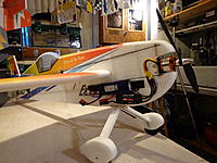 Name: DSC00263.jpg
Views: 292
Size: 242.7 KB
Description: Step 32c - fit and trim the LG fairing strips to fit between the wheel pants and fuselage, glue to the LG wire, do not glue to the fuselage if you want removeable gear.