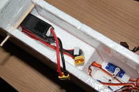 Name: DSC_5104.jpg
Views: 71
Size: 262.0 KB
Description: ESC in the lower compartement, for better cooling. The lipo in the final configuration sticks all the way in, to achieve the correct CG.