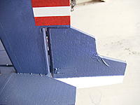 Name: RIMG0004.jpg
Views: 151
Size: 165.5 KB
Description: Closeup of rudder hingeline. Dubro hinges in 1/4"x3/8" balsa each side.