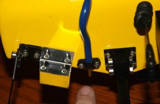 The repositioned water intake for the water cooling system for the motor and ESC in the new 27R.